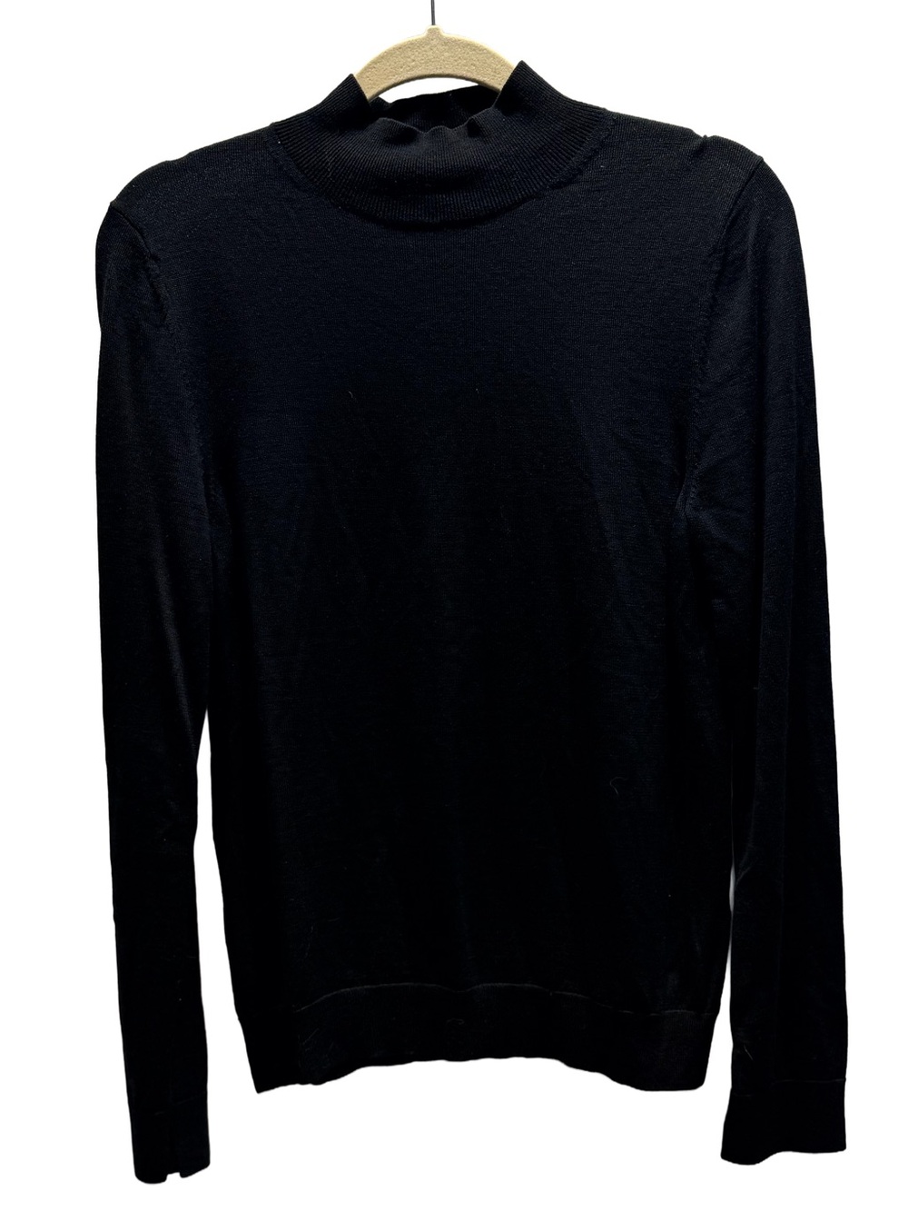 Hugo Boss Black Fine Merino Wool Mock Neck Long Sleeve Sweater